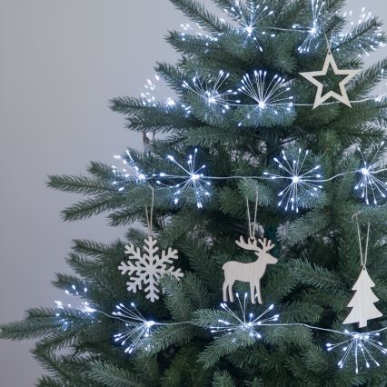 Brilagi - Zewnętrzny łańcuch świąteczny LED, 150 diod LED, 5 m, IP44, zimnobiały, efekt fajerwerków