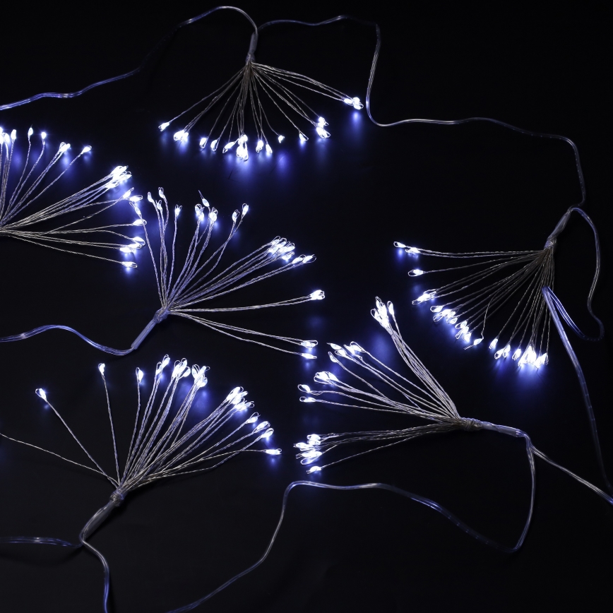 Brilagi - Zewnętrzny łańcuch świąteczny LED, 150 diod LED, 5 m, IP44, zimnobiały, efekt fajerwerków