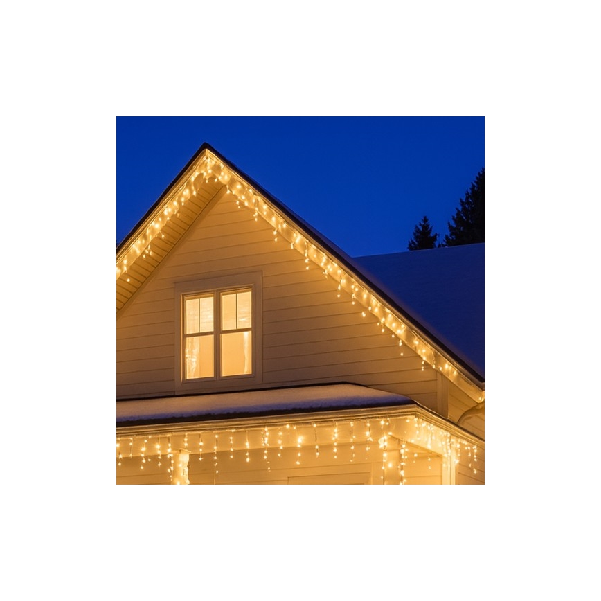 Brilagi - Zewnętrzny łańcuch świąteczny LED 360xLED/8 funkcji, 14 m, IP44, ciepła biała, sople