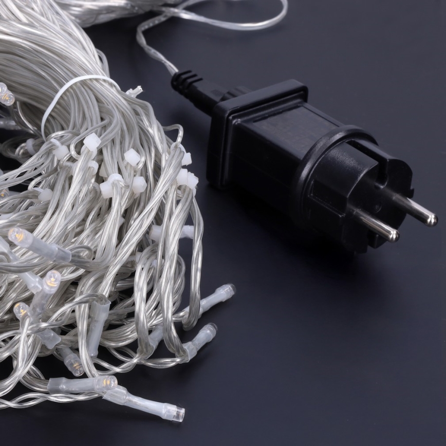 Brilagi - Zewnętrzne lampki świąteczne LED 360 LED / 8 trybów, 14 m, IP44, ciepła biel, efekt sopli