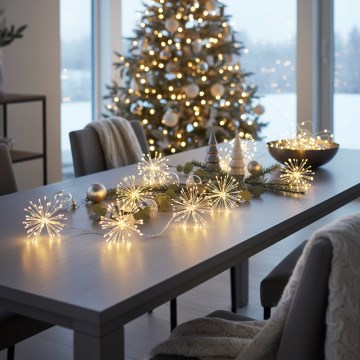 Brilagi - zewnętrzny łańcuch świetlny LED, 150 diod, 5 m, IP44, ciepłe białe światło, efekt fajerwerków