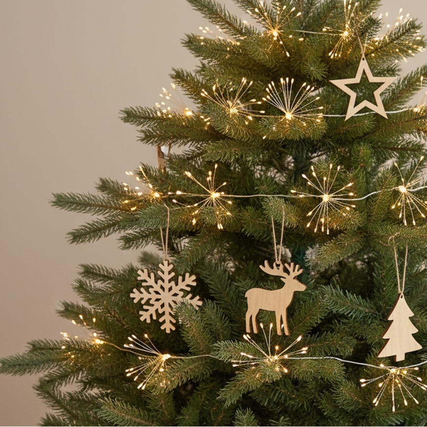 Brilagi - zewnętrzny łańcuch świetlny LED, 150 diod, 5 m, IP44, ciepłe białe światło, efekt fajerwerków