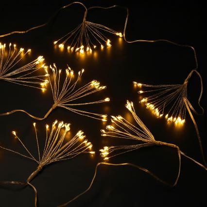 Brilagi - zewnętrzny łańcuch świetlny LED, 150 diod, 5 m, IP44, ciepłe białe światło, efekt fajerwerków