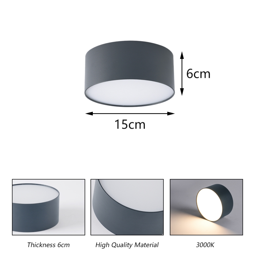 BRILAGI - LED Zewnętrzna lampa sufitowa FORIS LED/20W/230V śr. 15 cm antracyt IP44