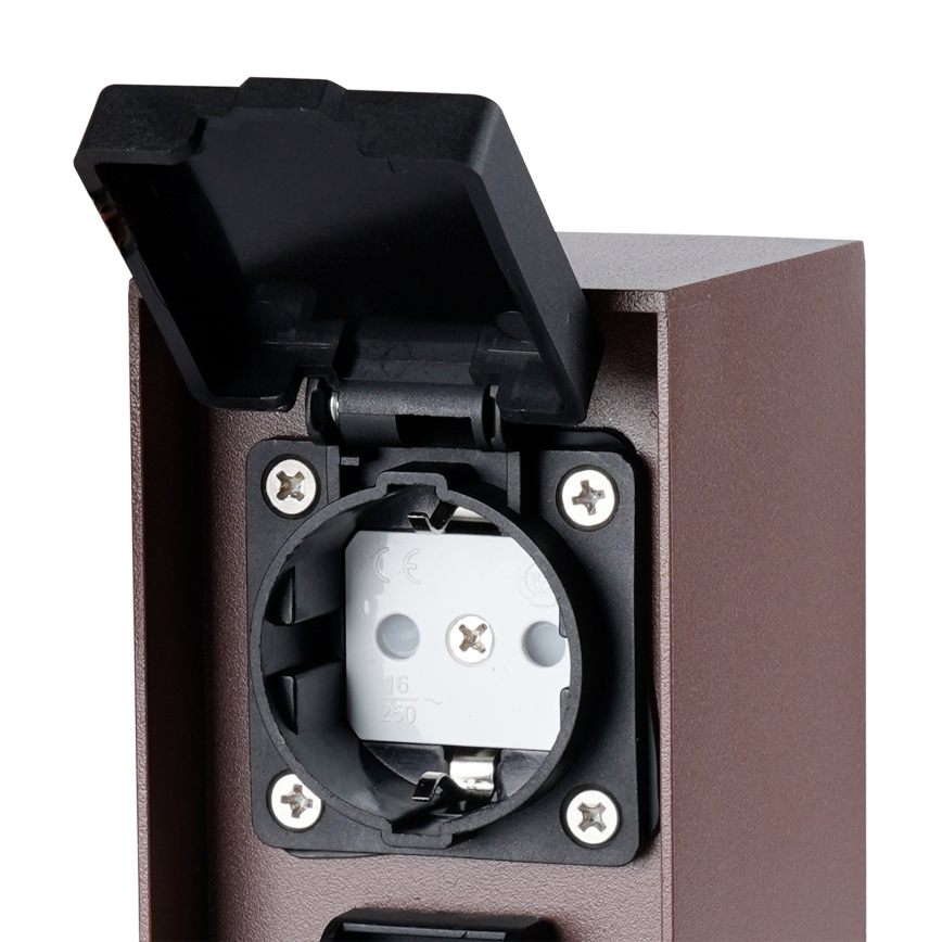 Brilagi - Zewnętrzny słupek z gniazdami PILLAR 2Z SCHUKO 230V IP44 brązowy
