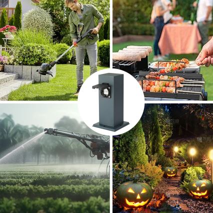 Brilagi - Zewnętrzny słupek zasilający PILLAR 1Z SCHUKO 230V IP44 antracyt