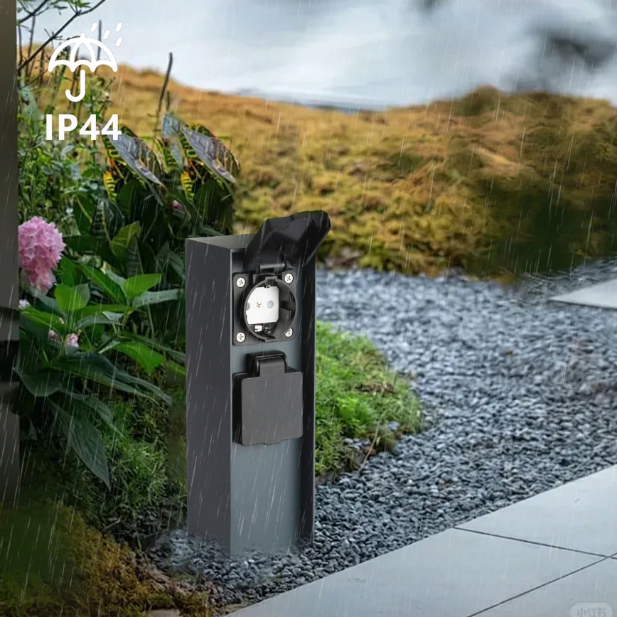 Brilagi - Zewnętrzny słupek zasilający PILLAR 2Z SCHUKO 230V IP44 antracyt