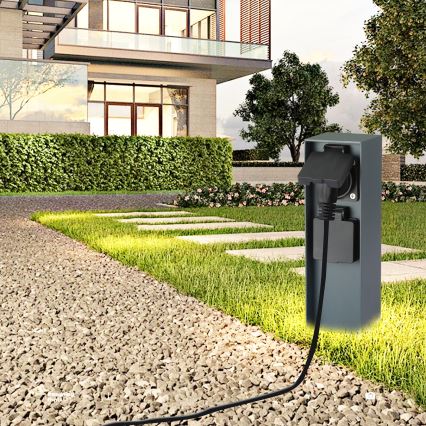 Brilagi - Zewnętrzny słupek zasilający PILLAR 2Z SCHUKO 230V IP44 antracyt
