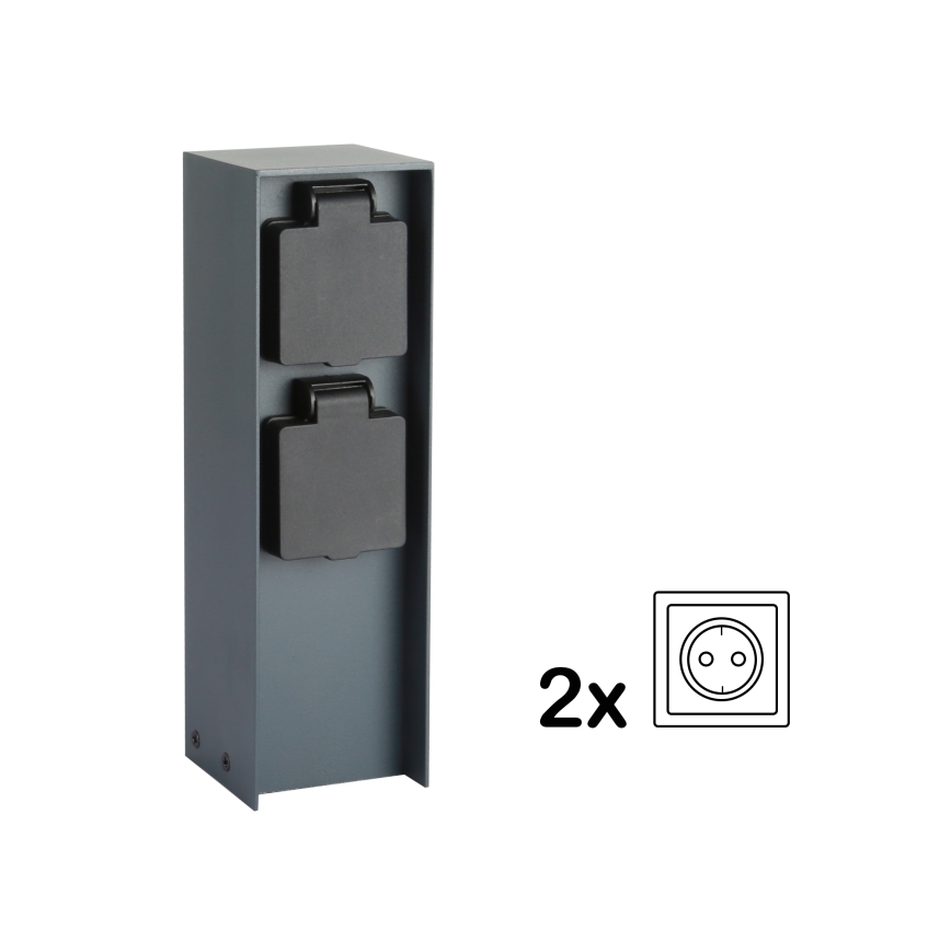 Brilagi - Zewnętrzny słupek zasilający PILLAR 2Z SCHUKO 230V IP44 antracyt