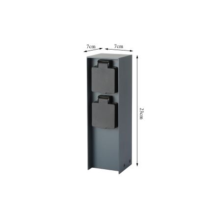 Brilagi - Zewnętrzny słupek zasilający PILLAR 2Z SCHUKO 230V IP44 antracyt
