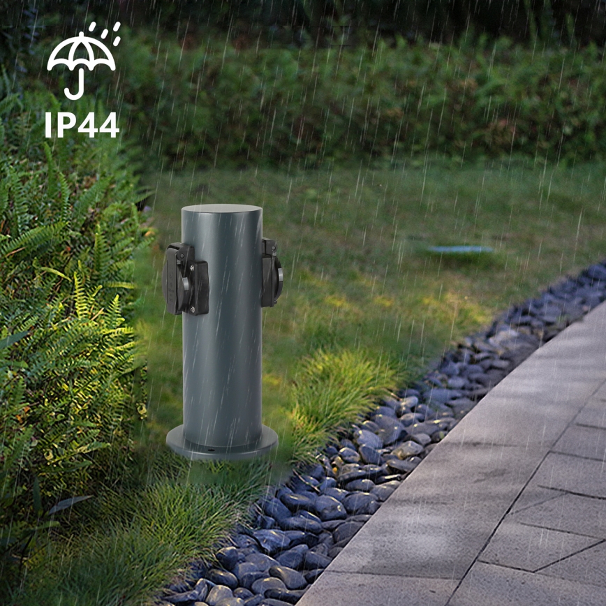 Brilagi - Zewnętrzny słupek zasilający PILLAR 2Z SCHUKO 230V IP44 antracyt