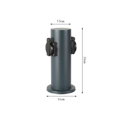 Brilagi - Zewnętrzny słupek zasilający PILLAR 2Z SCHUKO 230V IP44 antracyt