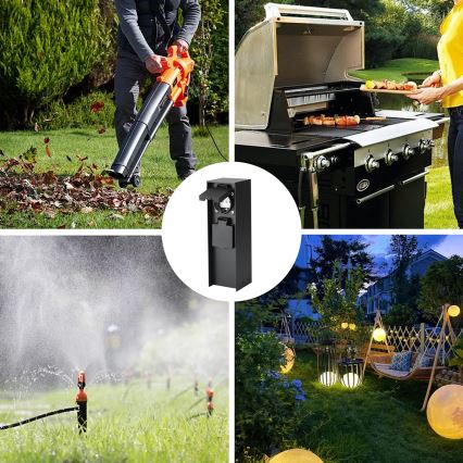 Brilagi - Zewnętrzny słupek zasilający PILLAR 2Z SCHUKO 230V IP44 czarny