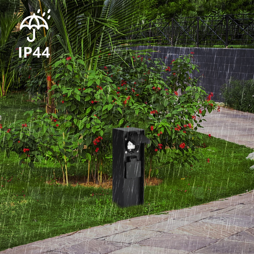 Brilagi - Zewnętrzny słupek zasilający PILLAR 2Z SCHUKO 230V IP44 czarny