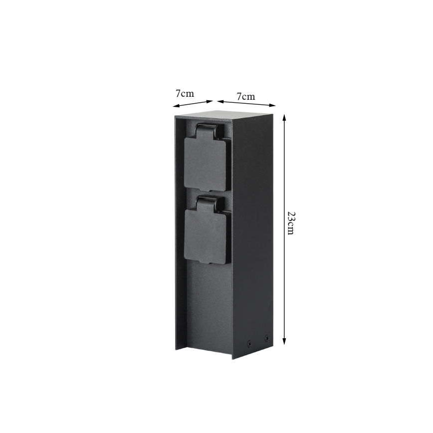 Brilagi - Zewnętrzny słupek zasilający PILLAR 2Z SCHUKO 230V IP44 czarny