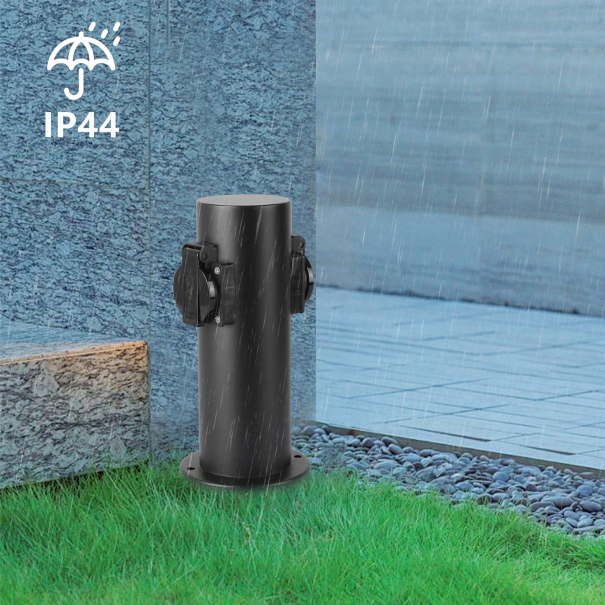 Brilagi - Zewnętrzny słupek zasilający PILLAR 2Z SCHUKO 230V IP44 czarny