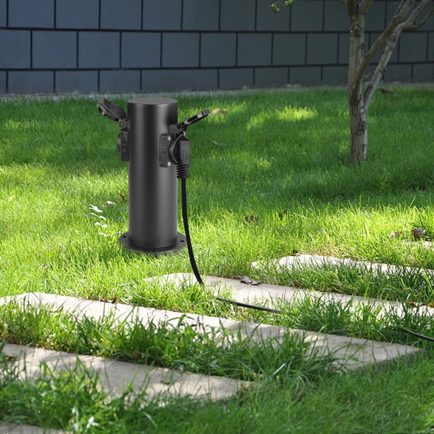 Brilagi - Zewnętrzny słupek zasilający PILLAR 2Z SCHUKO 230V IP44 czarny