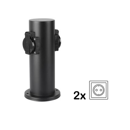Brilagi - Zewnętrzny słupek zasilający PILLAR 2Z SCHUKO 230V IP44 czarny