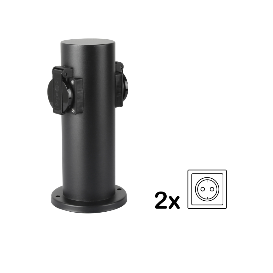 Brilagi - Zewnętrzny słupek zasilający PILLAR 2Z SCHUKO 230V IP44 czarny