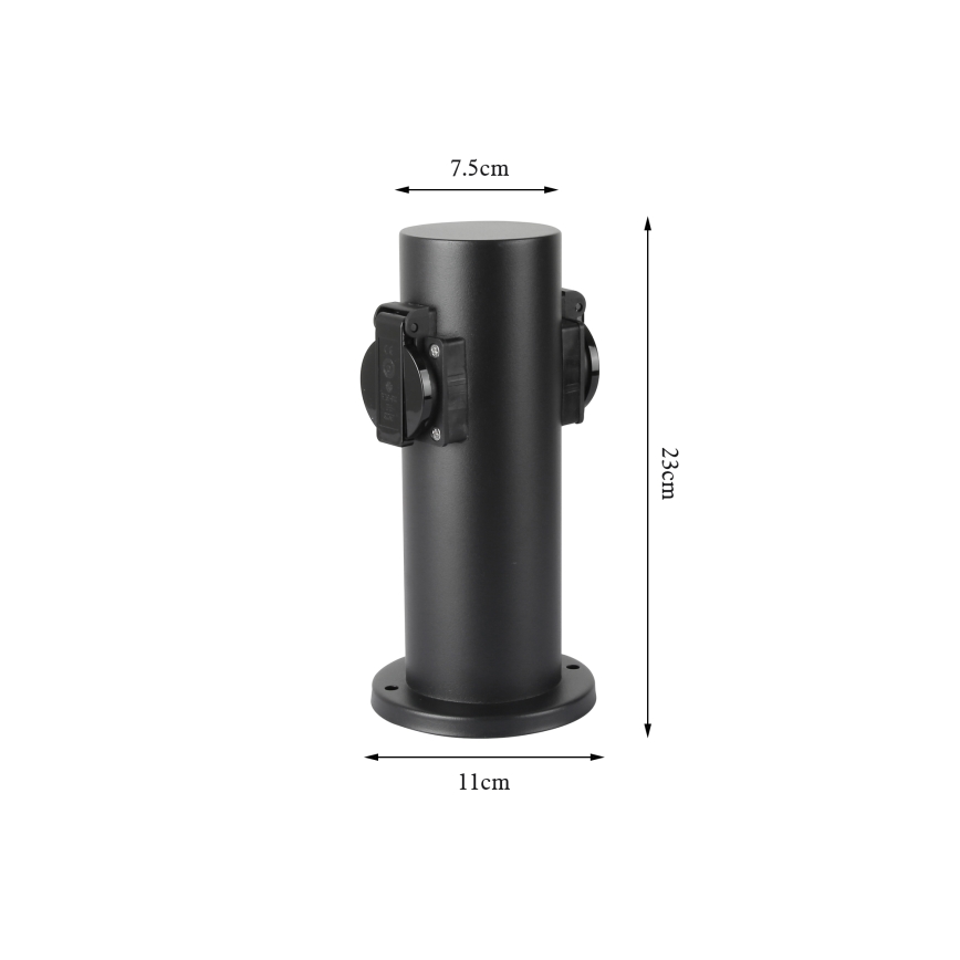 Brilagi - Zewnętrzny słupek zasilający PILLAR 2Z SCHUKO 230V IP44 czarny