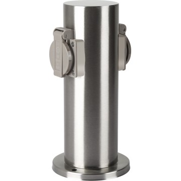 Brilagi - Zewnętrzny słupek zasilający PILLAR 2Z SCHUKO 230V IP44 matowy chrom