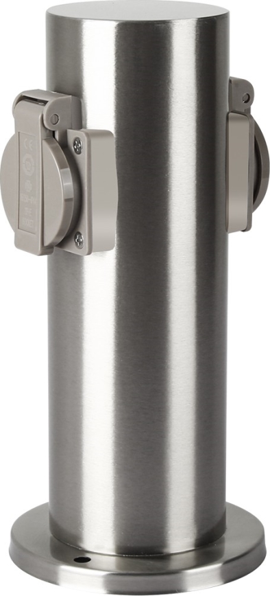 Brilagi - Zewnętrzny słupek zasilający PILLAR 2Z SCHUKO 230V IP44 matowy chrom