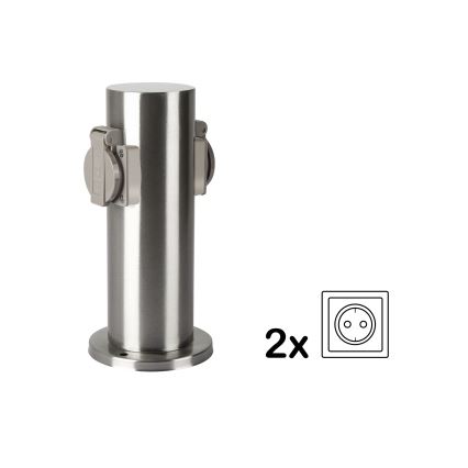 Brilagi - Zewnętrzny słupek zasilający PILLAR 2Z SCHUKO 230V IP44 matowy chrom