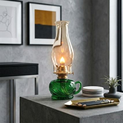 BRILAGI - Zielona lampa naftowa MERLIN