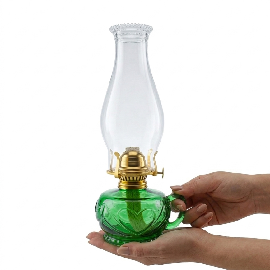 BRILAGI - Zielona lampa naftowa MERLIN