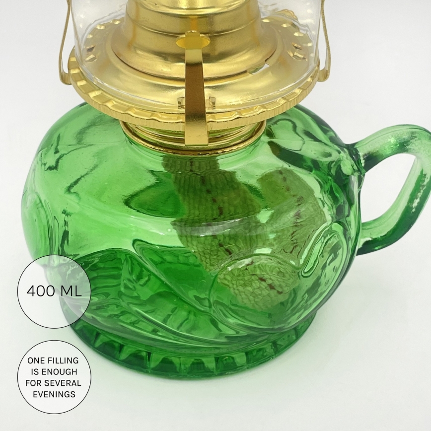 BRILAGI - Zielona lampa naftowa MERLIN