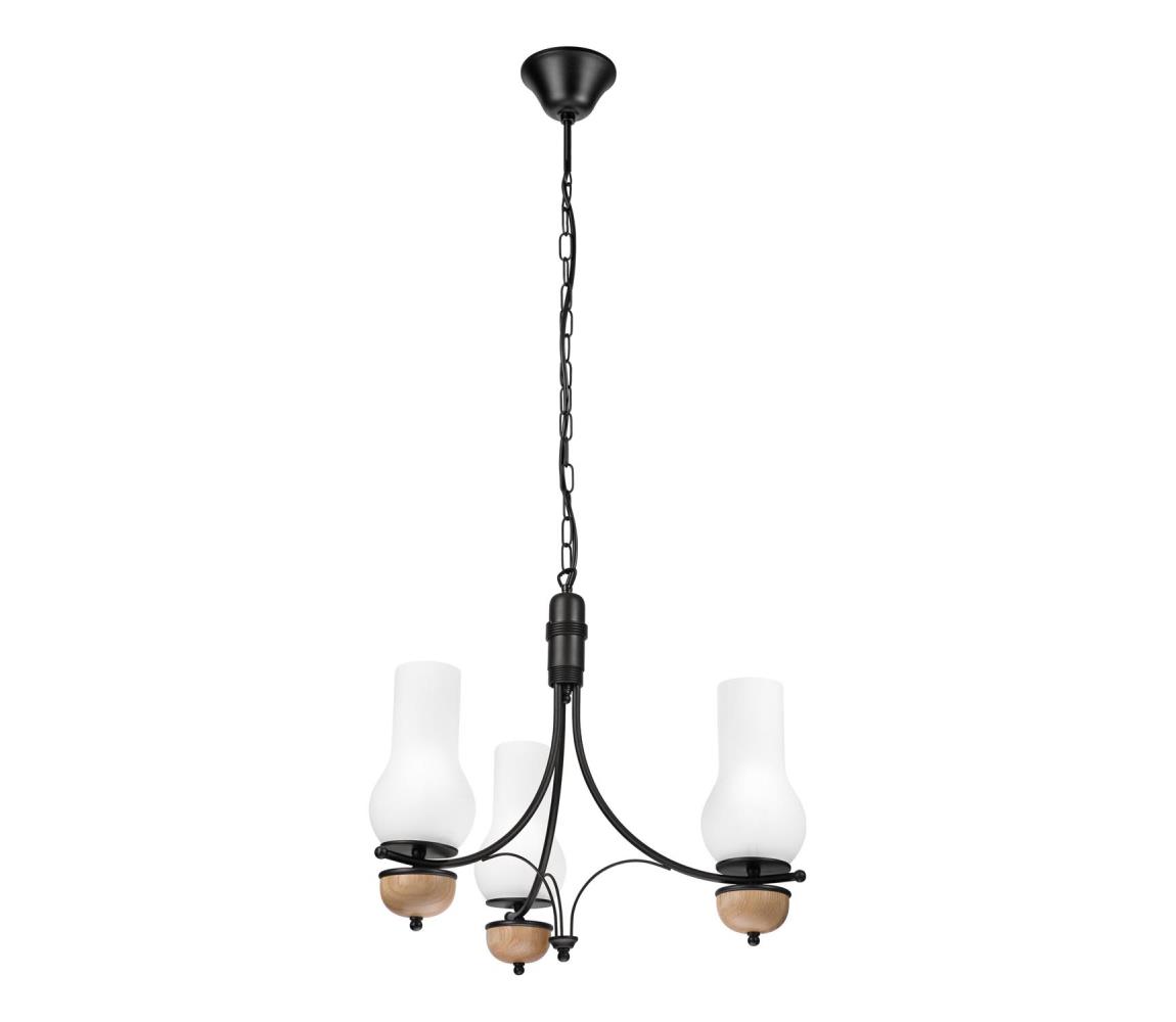Brilagi - Żyrandol LED na łańcuchu COTTAGE 3xE14/40W/230V dąb/czarny/biały