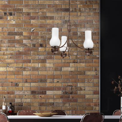 Brilagi - Żyrandol LED na łańcuchu COTTAGE 3xE14/40W/230V buk/brązowy/biały