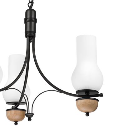 Brilagi - Żyrandol LED na łańcuchu COTTAGE 3xE14/40W/230V dąb/czarny/biały