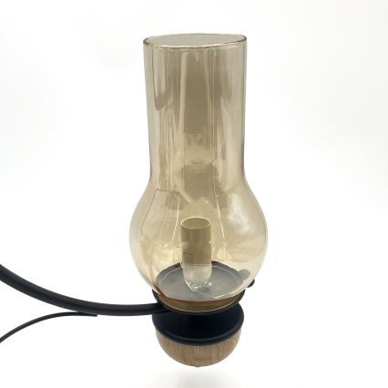 Brilagi - Żyrandol LED na łańcuchu COTTAGE 3xE14/40W/230V dąb/czarny/przydymiony beż