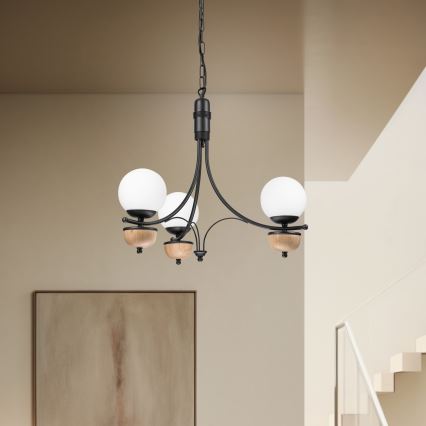Brilagi - Żyrandol LED na łańcuchu COTTAGE 3xG9/40W/230V dąb/biały