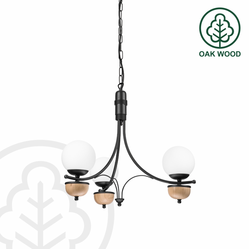 Brilagi - Żyrandol LED na łańcuchu COTTAGE 3xG9/40W/230V dąb/biały