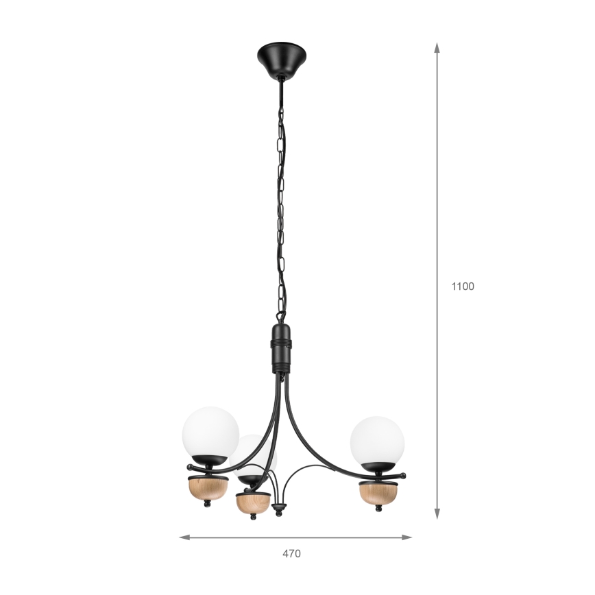 Brilagi - Żyrandol LED na łańcuchu COTTAGE 3xG9/40W/230V dąb/biały