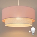 Brilagi - Żyrandol LED na lince BOHO BOBO 1xE27/60W/230V śr. 40 cm różowy/kremowy