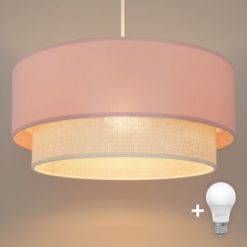 Brilagi - Żyrandol LED na lince BOHO BOBO 1xE27/60W/230V śr. 40 cm różowy/kremowy