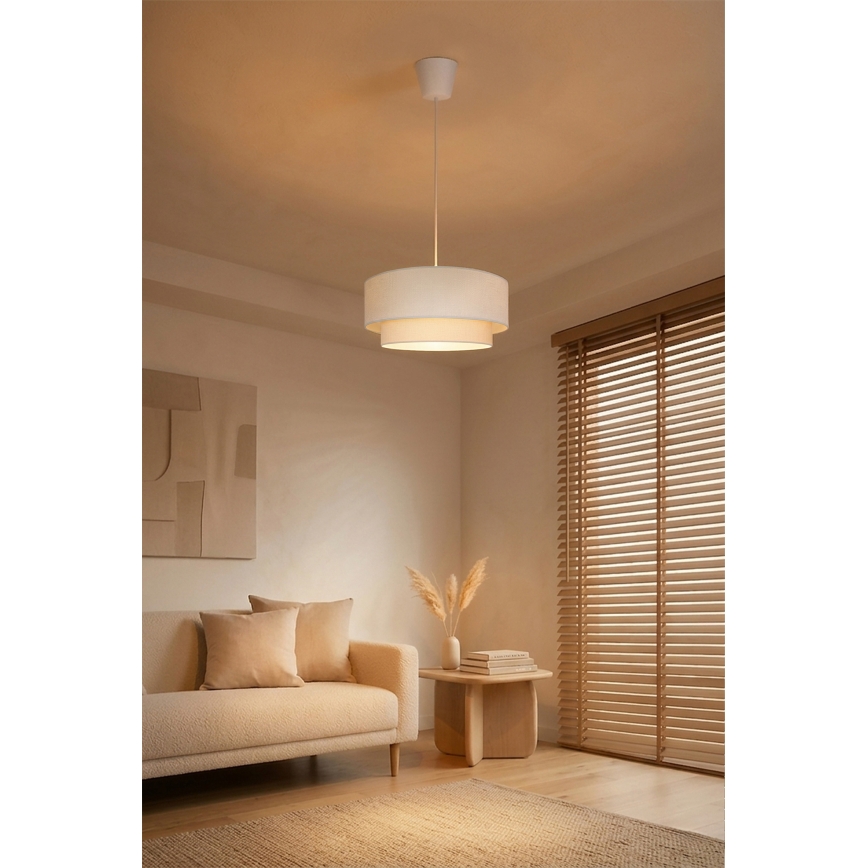 Brilagi - Żyrandol LED na lince BOHO ECO 1xE27/10W/230V Ø 40 cm kremowy