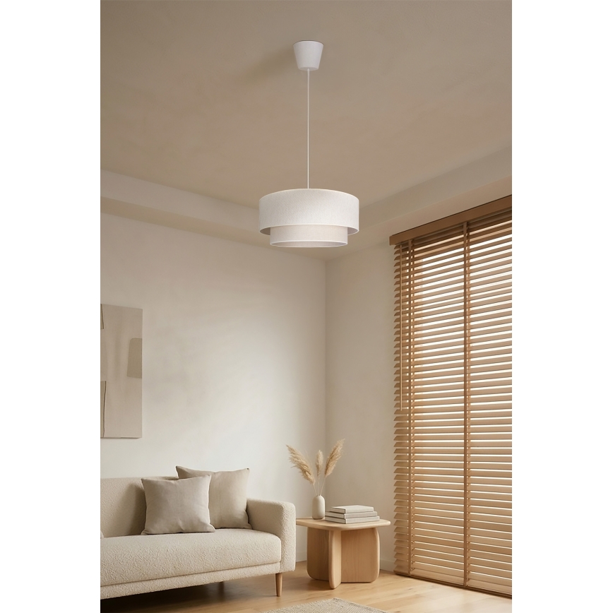 Brilagi - Żyrandol LED na lince BOHO ECO 1xE27/10W/230V Ø 40 cm kremowy