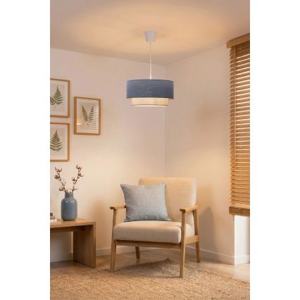 Brilagi - Żyrandol LED na lince BOHO ECO 1xE27/10W/230V Ø 40 cm niebieski/kremowy