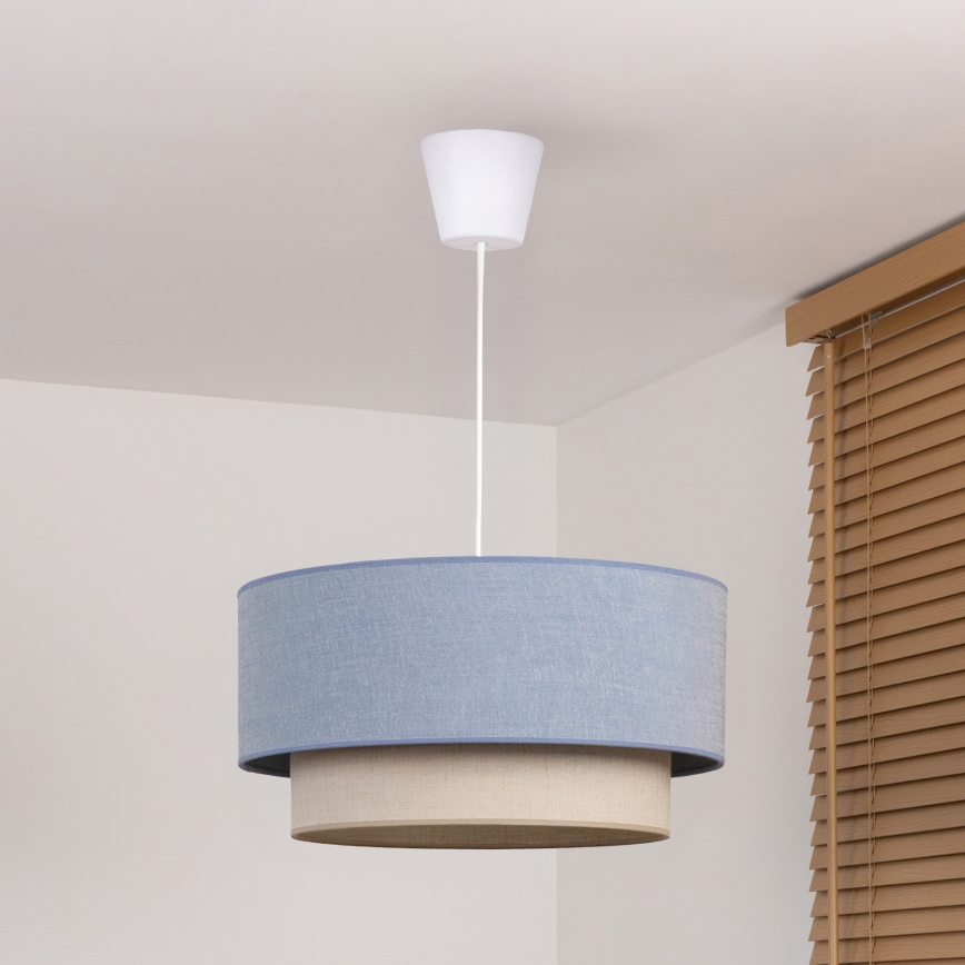 Brilagi - Żyrandol LED na lince BOHO ECO 1xE27/10W/230V Ø 40 cm niebieski/kremowy