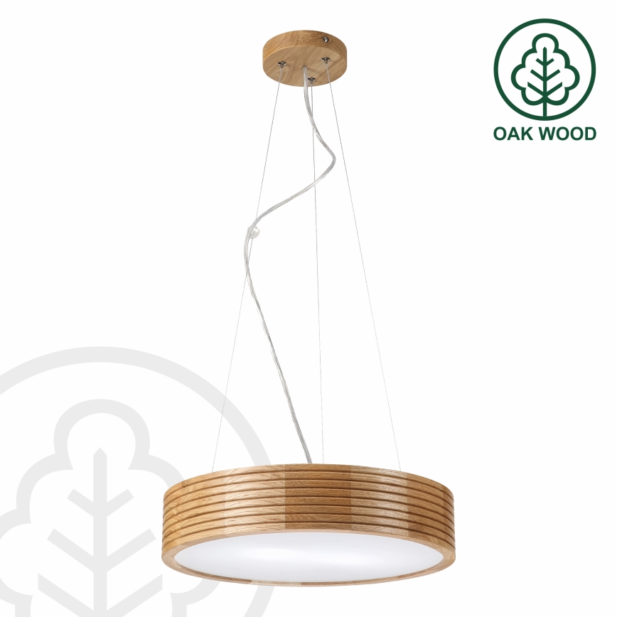 Brilagi - Żyrandol LED na lince CARVALHO MODERN 2xE27/60W/230V dąb śr. 37,5 cm