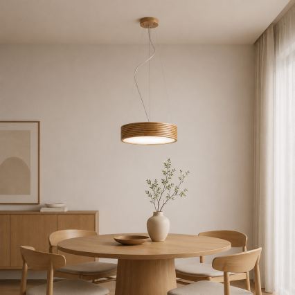 Brilagi - Żyrandol LED na lince CARVALHO MODERN 2xE27/60W/230V dąb śr. 37,5 cm