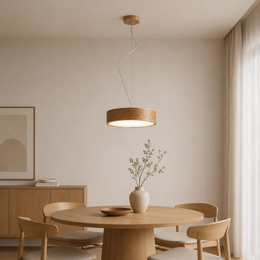 Brilagi - Żyrandol LED na lince CARVALHO MODERN 2xE27/60W/230V dąb śr. 37,5 cm