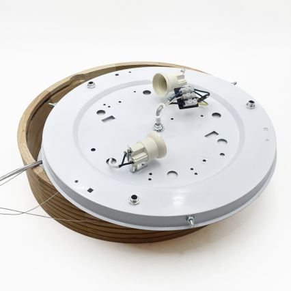 Brilagi - Żyrandol LED na lince CARVALHO MODERN 2xE27/60W/230V dąb śr. 37,5 cm