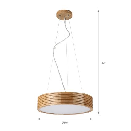 Brilagi - Żyrandol LED na lince CARVALHO MODERN 2xE27/60W/230V dąb śr. 37,5 cm