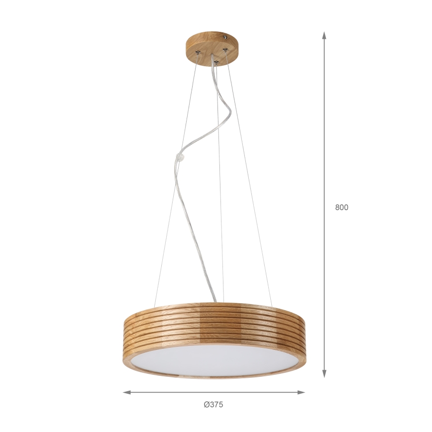 Brilagi - Żyrandol LED na lince CARVALHO MODERN 2xE27/60W/230V dąb śr. 37,5 cm