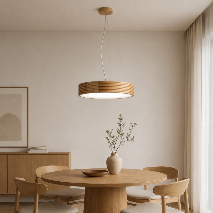 Brilagi - Żyrandol LED na lince CARVALHO MODERN 3xE27/60W/230V dąb śr. 47,5 cm